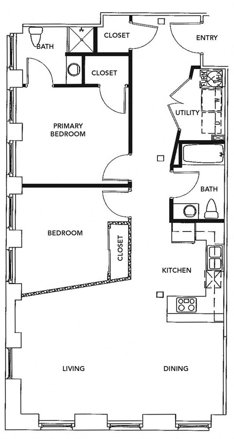 a floor plan of a house with bedrooms and a living room